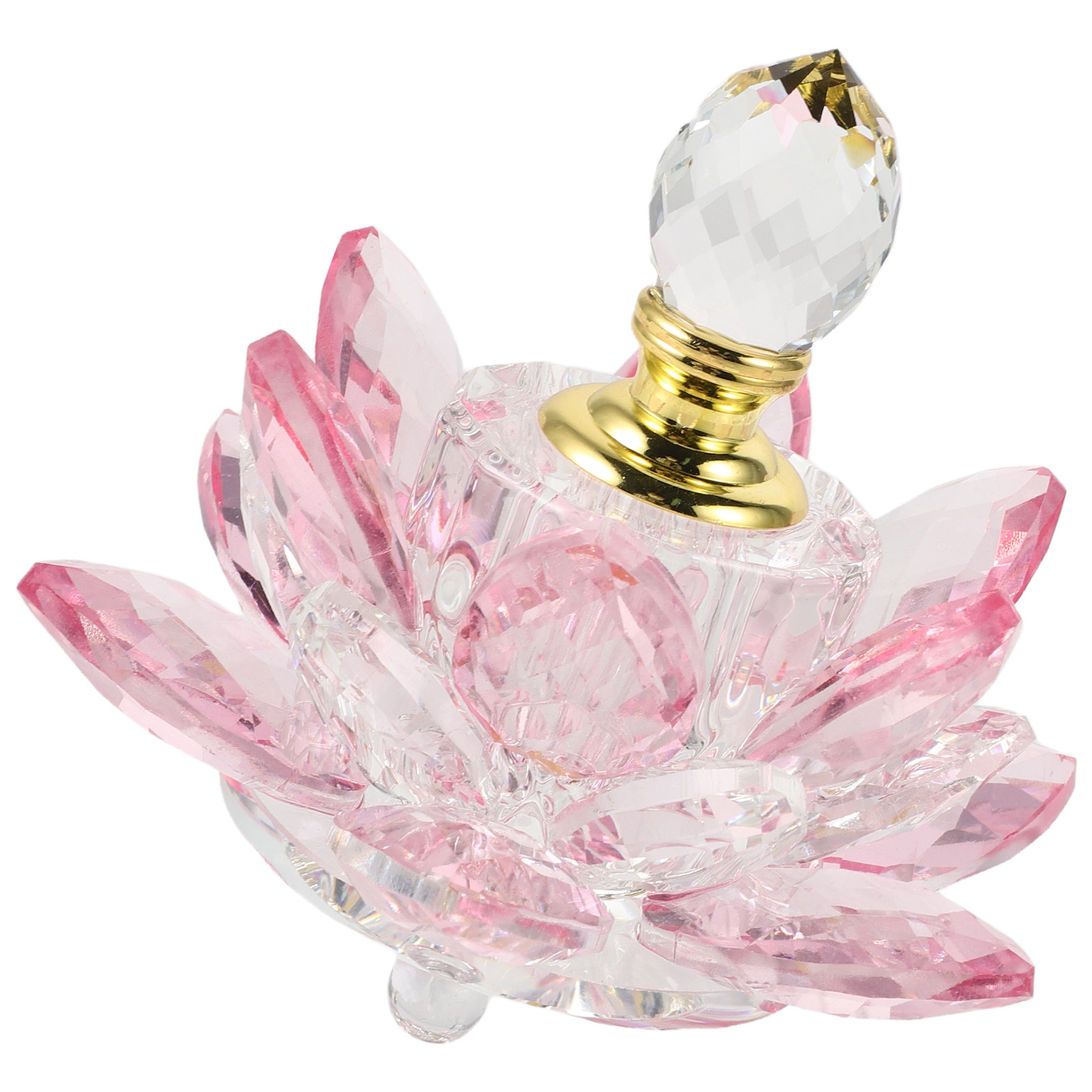 詰め替え可能なクリスタル蓮の花の香水瓶、寝室の化粧台用のエレ - Perfume Fragrance Bottle のレビューと価格