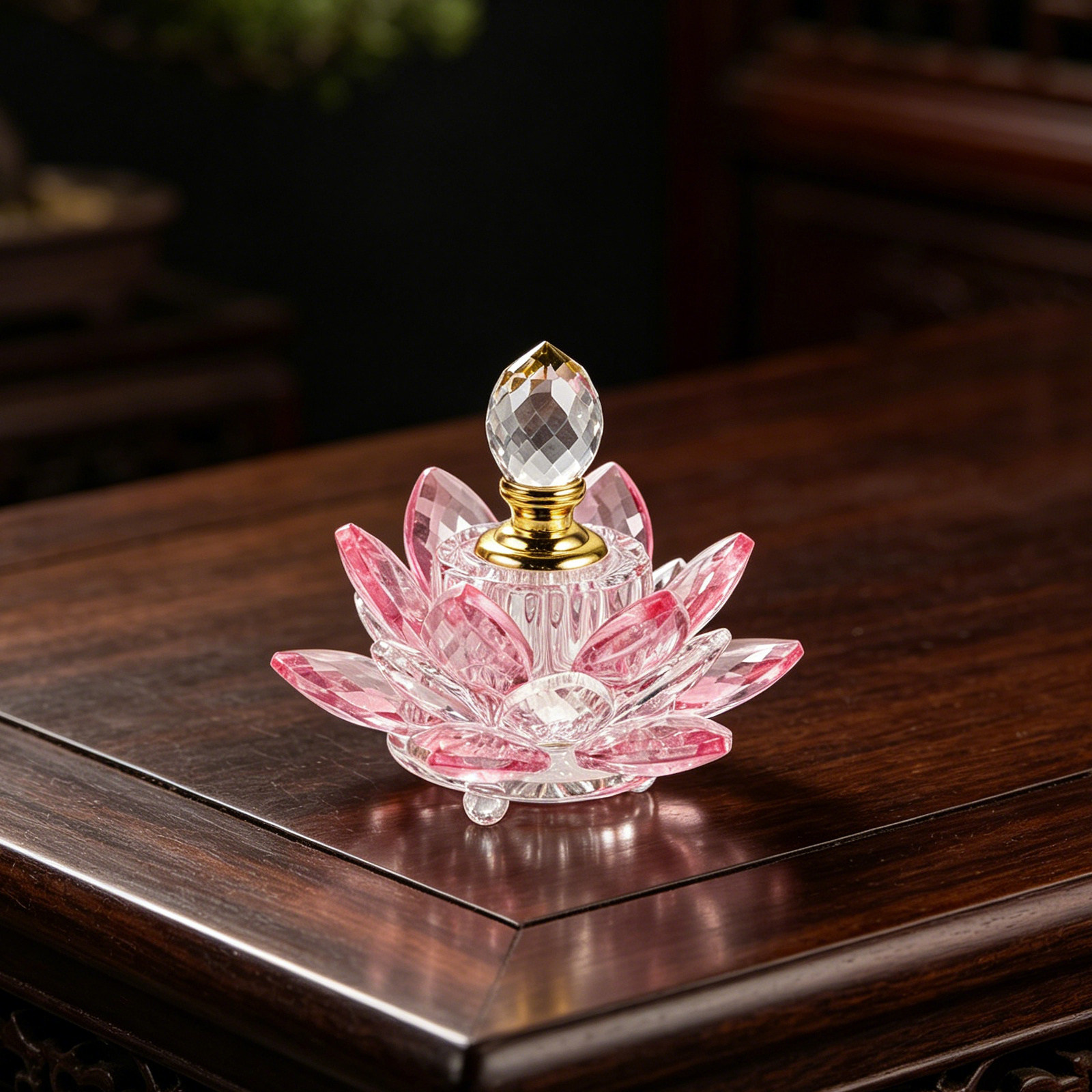 詰め替え可能なクリスタル蓮の花の香水瓶、寝室の化粧台用のエレ - Perfume Fragrance Bottle のレビューと価格