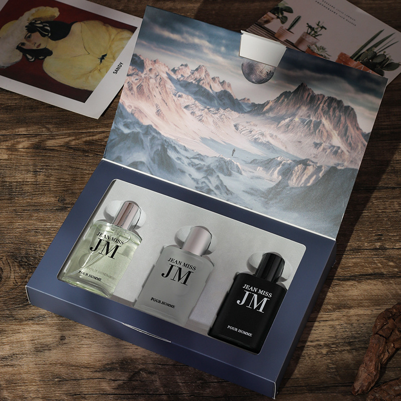 男性用オードトワレコロンギフトセット3個、エンボス加工のスク - Perfume Fragrance Perfume のレビューと価格