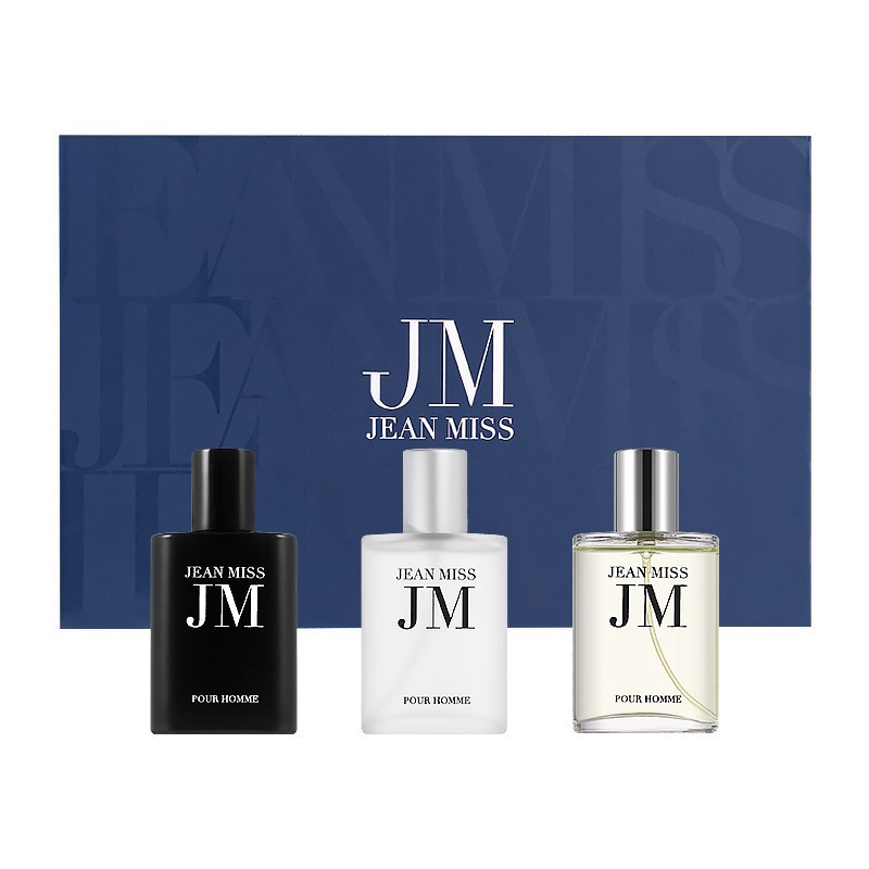 男性用オードトワレコロンギフトセット3個、エンボス加工のスク - Perfume Fragrance Perfume のレビューと価格