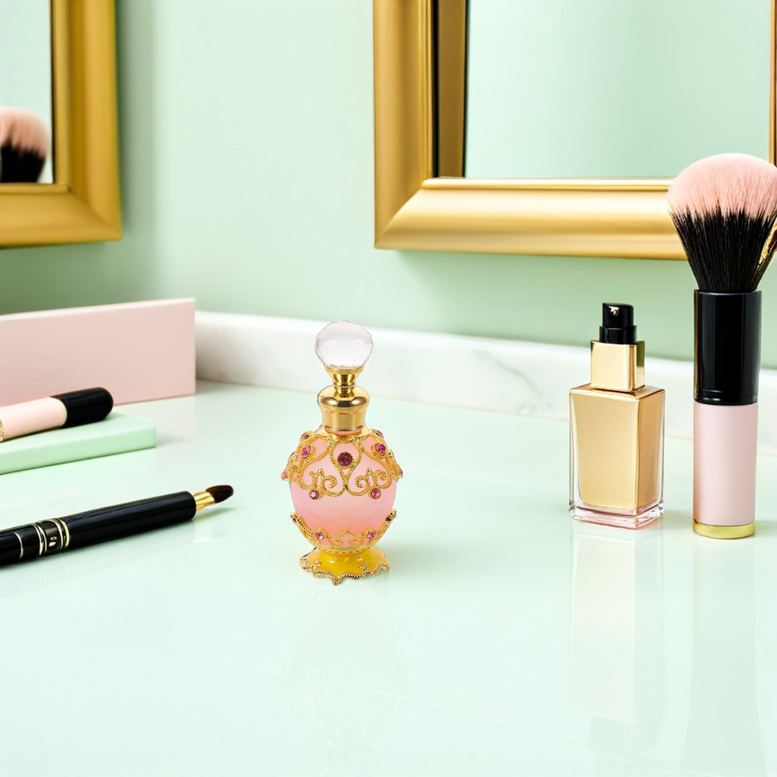 15 ミリリットルクリスタルラインストーン香水瓶ガラス詰め替 - Perfume Fragrance Bottle のレビューと価格