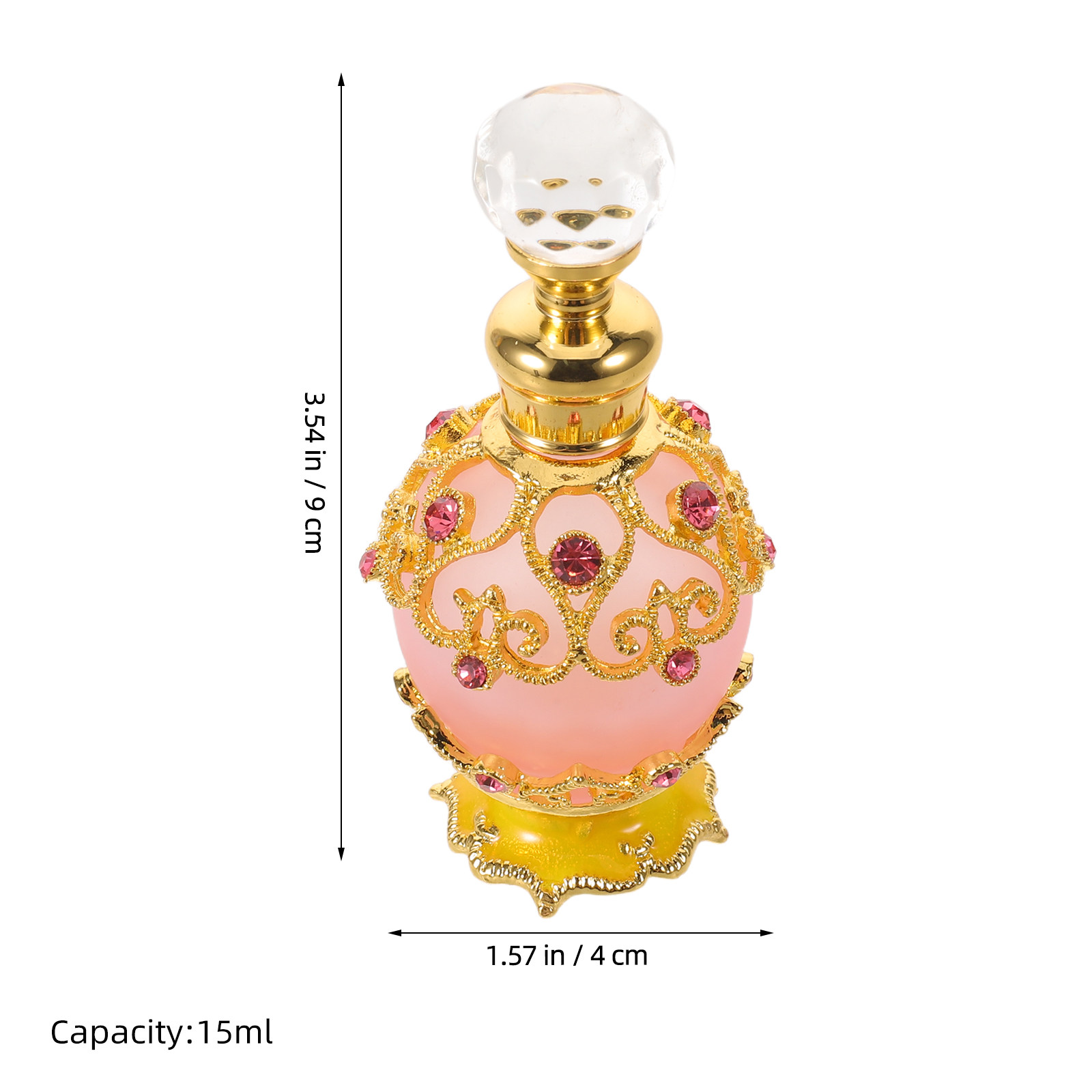 15 ミリリットルクリスタルラインストーン香水瓶ガラス詰め替 - Perfume Fragrance Bottle のレビューと価格