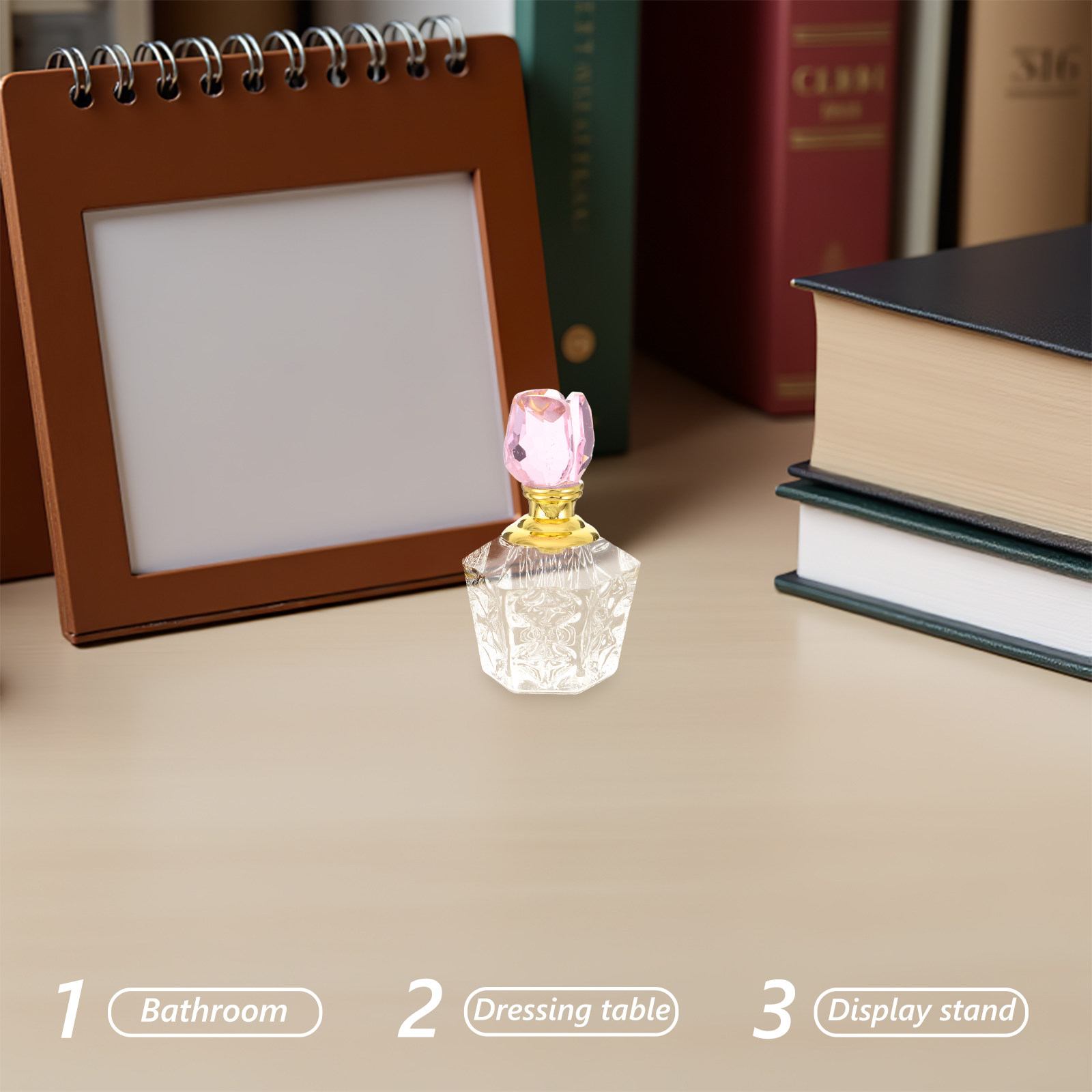 詰め替え可能なクリスタル香水瓶、空の人工クリスタルローズキャ - Perfume Fragrance Bottle のレビューと価格
