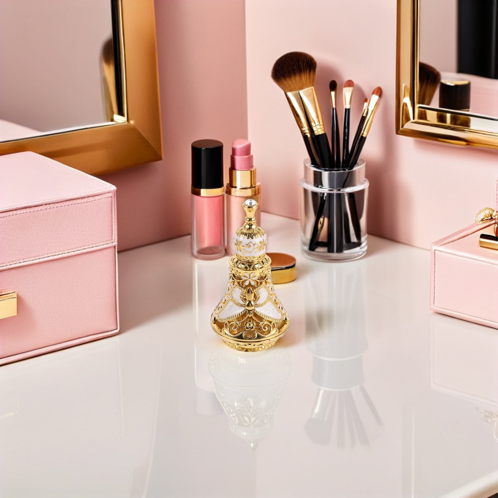 ヴィンテージガラス香水瓶 15ml 詰め替え可能 デコラティ - Perfume Fragrance Bottle のレビューと価格